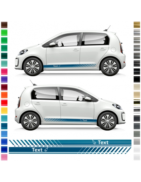 Sticker - side stripe set/décor suitable for VW / Volkswagen E-Up in desired color with plug and desired text