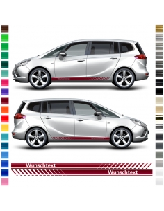 Opel Zafira Seiten-Streifen Set - Individuelles Dekor in Wunschfarbe