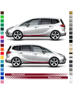 Sticker - side stripe set/décor suitable for Opel Zafira in desired color with desired text