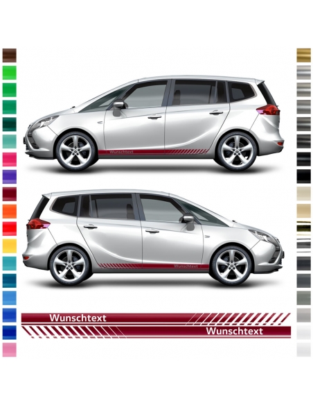 Sticker - side stripe set/décor suitable for Opel Zafira in desired color with desired text