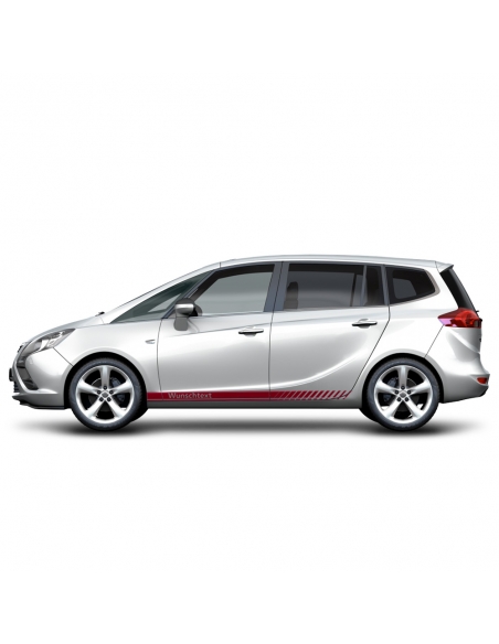 Sticker - side stripe set/décor suitable for Opel Zafira in desired color with desired text