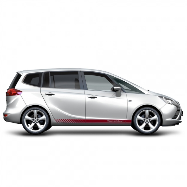 Opel Zafira Seiten-Streifen Set - Individuelles Dekor in Wunschfarbe