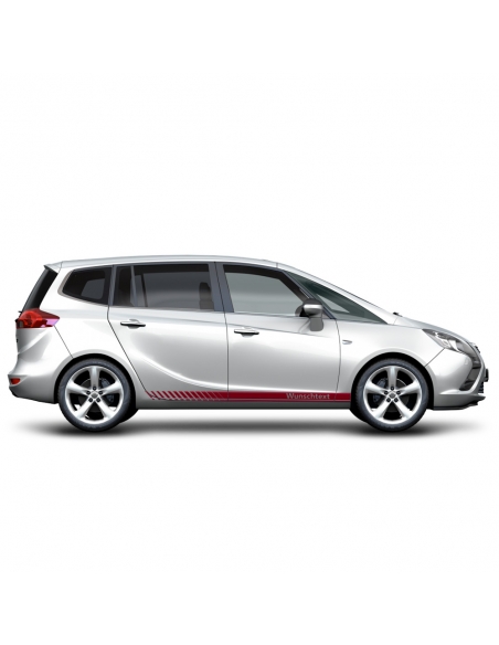 Sticker - side stripe set/décor suitable for Opel Zafira in desired color with desired text