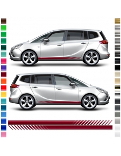 "Opel Zafira Aufkleber - Seiten-Streifen Set in Wunschfarbe: Stilvoll