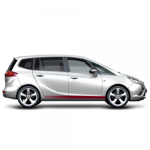 "Opel Zafira Aufkleber - Seiten-Streifen Set in Wunschfarbe: Stilvoll