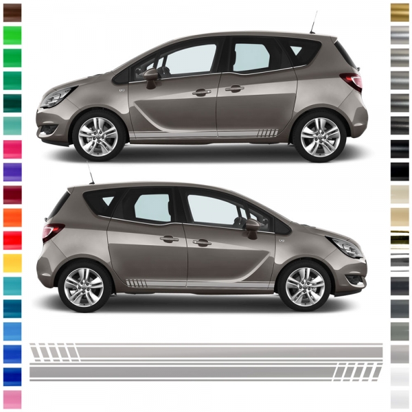 Sticker - side stripe set/décor suitable for Opel Meriva in desired color