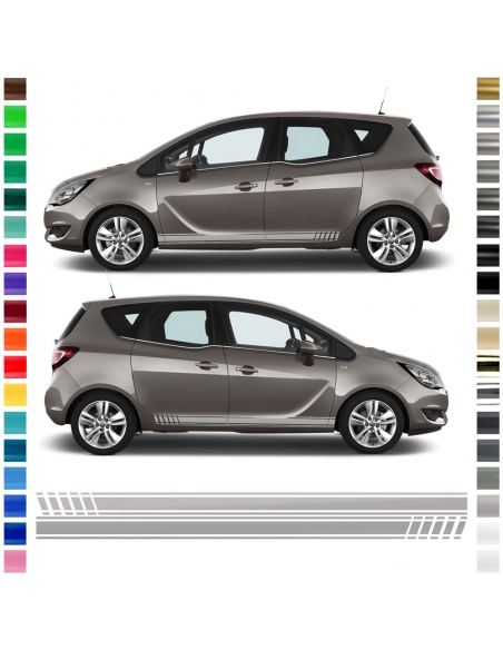 Opel Meriva Seiten-Streifen Set - Wunschfarbe | Stilvolles Dekor