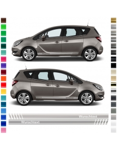 Opel Meriva: Personalisierte Seiten-Streifen in Wunschfarbe & Wunscht