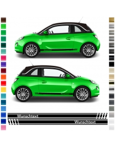 "Custom Text" Sticker - side stripe set/décor suitable for Opel Adam in desired color