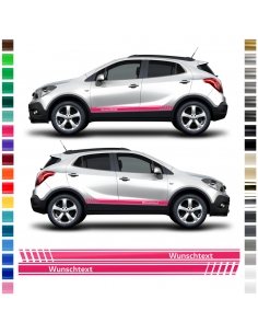 Sticker - side stripe set/décor suitable for Opel MOKKA in desired color with desired text