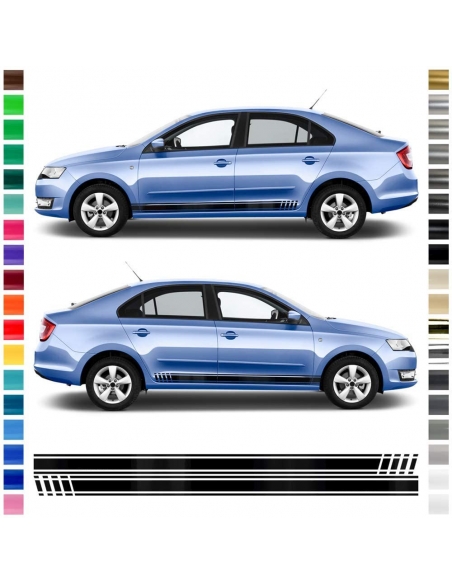 Sticker - side stripe set/décor suitable for Skoda Rapid in desired color