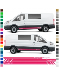 Sticker - side stripe set/décor suitable for Ford Transit in desired color - Motif: Transporter Racing