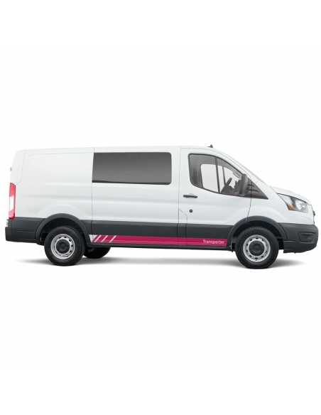 Sticker - side stripe set/décor suitable for Ford Transit in desired color - Motif: Transporter Racing