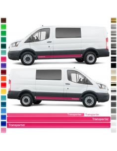 Sticker - side stripe set/décor suitable for Ford Transit in desired color - Motif: Transporter Standard