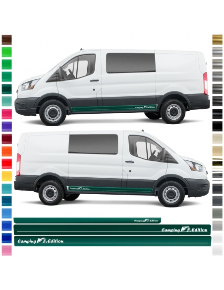 Sticker - side stripe set/décor suitable for Ford Transit in desired color - Motif: Camping Edition Standard