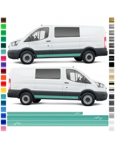 Sticker - side stripe set/décor suitable for Ford Transit in desired color - Motif: Mountain Silhouette Standard