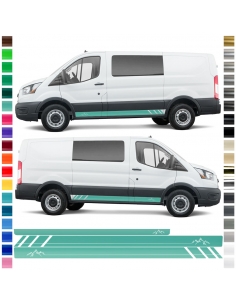 Sticker - side stripe set/décor suitable for Ford Transit in desired color - Motif: Mountain Silhouette Racing