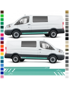 Sticker - side stripe set/décor suitable for Ford Transit in desired color - Motif: Mountain Silhouette Racing without