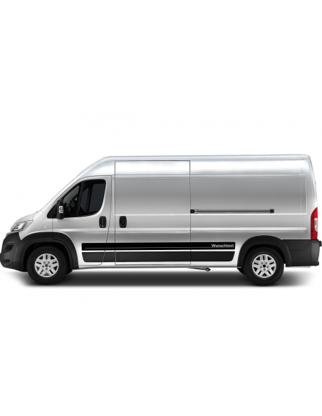 Fiat Ducato Seiten-Streifen Set: Wunschfarbe, Wunschtext | Perfektes