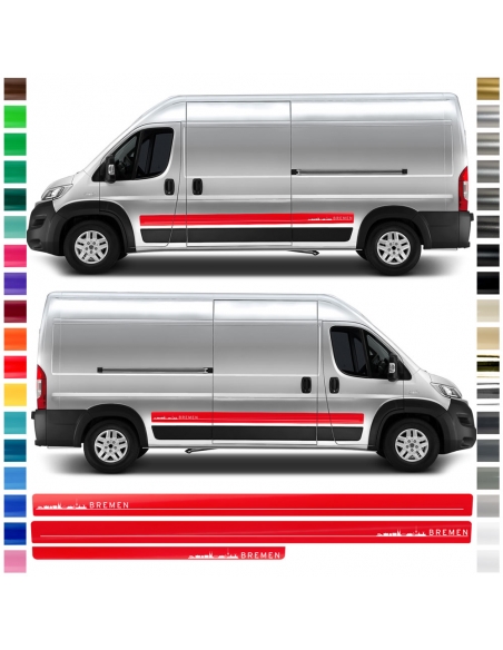 "Fiat Ducato Seiten-Streifen Set - Wunschfarbe - Silhouette Bremen"