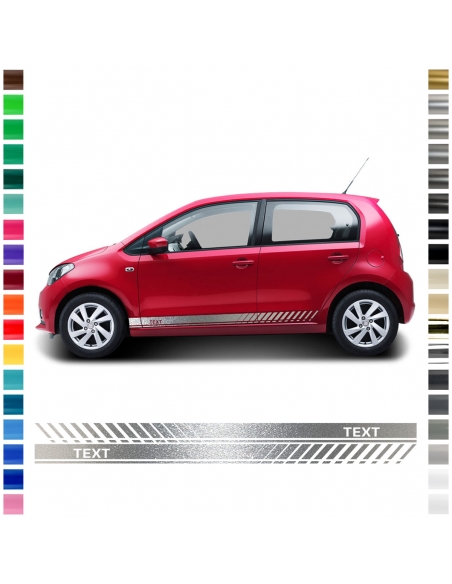 Sticker - side stripe set/décor suitable for Seat Mii in desired color with desired text