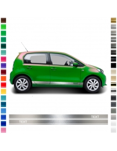 Sticker - side stripe set/décor suitable for Seat Mii in desired color with desired text