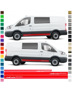 Sticker - side stripe set/décor suitable for Ford Transit in desired color - Motif: Bremen Skyline Original