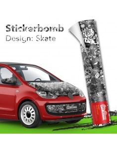 Stickerbomb car foil, design: Skate in black/white