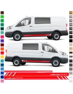 Sticker - side stripe set/décor suitable for Ford Transit in desired color - Motif: Bremen Skyline Racing