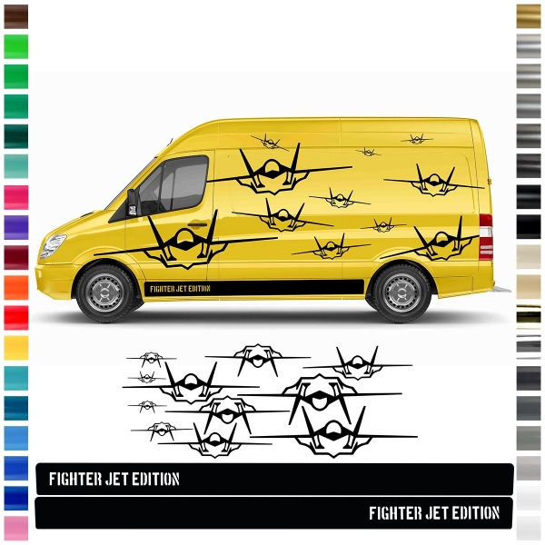 Seiten-Streifen Aufkleber-Set für Mercedes-Benz Sprinter: Fighter Je
