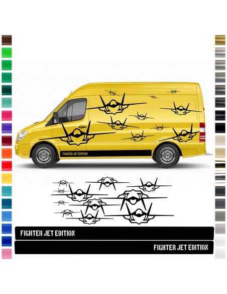 Seiten-Streifen Aufkleber-Set für Mercedes-Benz Sprinter: Fighter Je