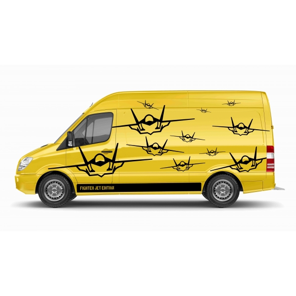 Seiten-Streifen Aufkleber-Set für Mercedes-Benz Sprinter: Fighter Je