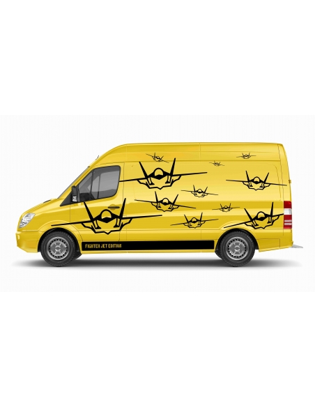 Seiten-Streifen Aufkleber-Set für Mercedes-Benz Sprinter: Fighter Je