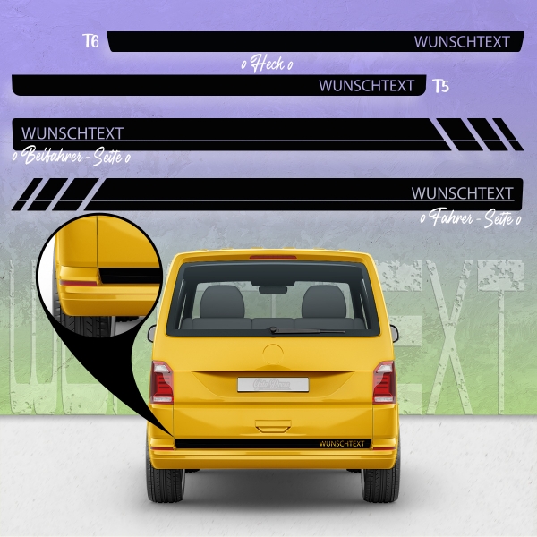 Custom Racing Side Stripe Set/Decor for VW T5 & T6 Bus - Personalize