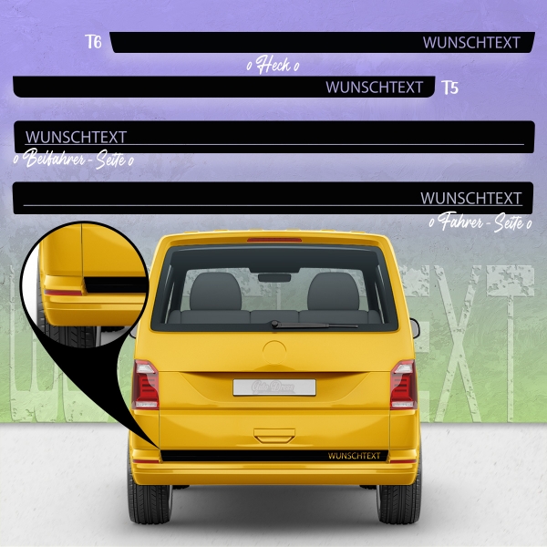 Standard Seitenstreifen Set/Dekor für VW T5 & T6 Bus - Verwirklichen