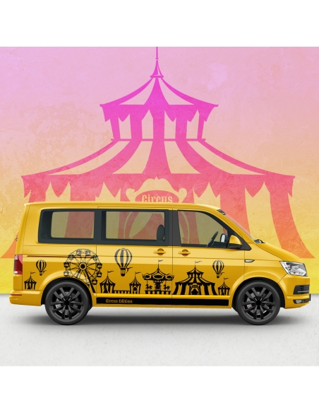 Zirkus Edition Seitenstreifen Set für VW T5 & T6 Busse - Farbauswahl