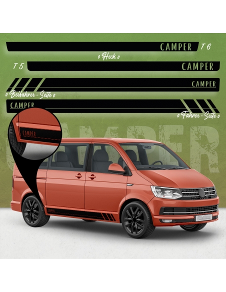 "Customizable Camper Racing Side Stripes for Volkswagen/VW T5 & T6 Bu