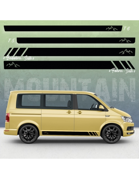 Sticker - Side StripeSet/Décor suitable for Volkswagen / VW T5 & T6 Mountain Silhouette in desired color