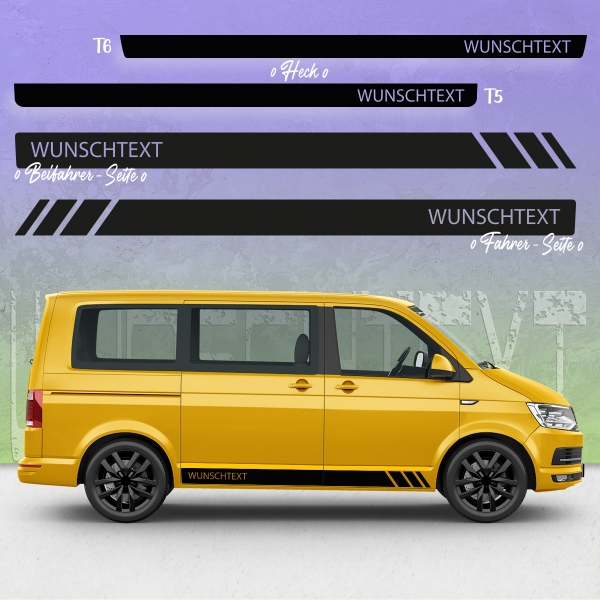 Individualisierbares Racing Set für VW T5 & T6 Bus - Wunschtext, kei