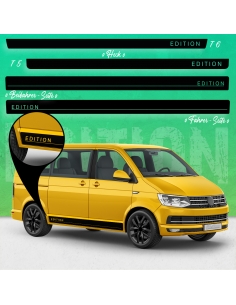 VW T5 & T6 Edition Bus Decal Set: Customizable Side Stripes for Volks