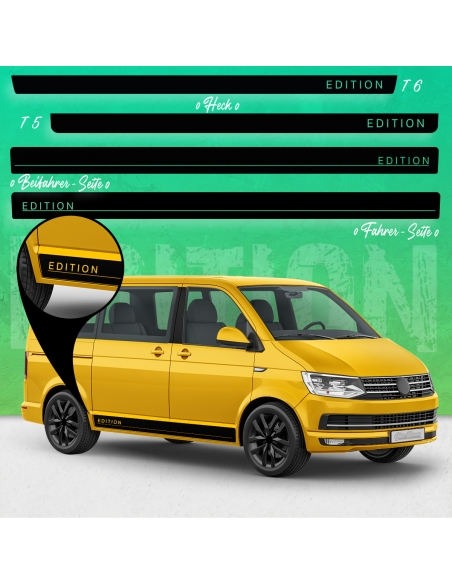 VW T5 & T6 Edition Bus Decal Set: Custom Side Stripes for People