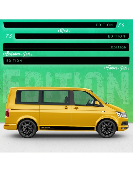 VW T5 & T6 Edition Bus Decal Set: Customizable Side Stripes for Volks