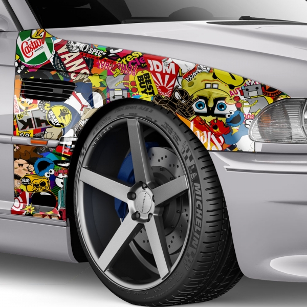 Stickerbomb Car Wrap for 3D Car...