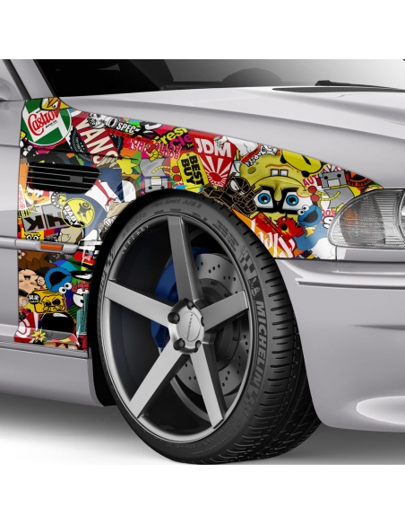 Stickerbomb Sponge Autofolie - Kreative Autoverschönerung
