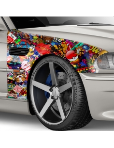 Stickerbomb car foil, design: Cartoon