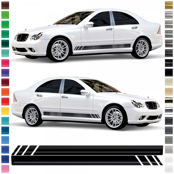 Sticker - side stripe set/décor suitable for Mercedes-Benz C-Class W203 in desired color