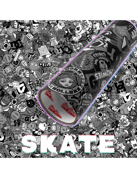 Stickerbomb car foil, design: Skate in black/white