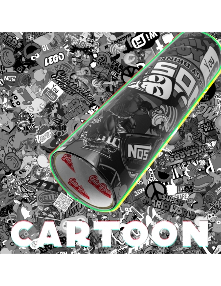 Stickerbomb car foil, design: Cartoon in black and white