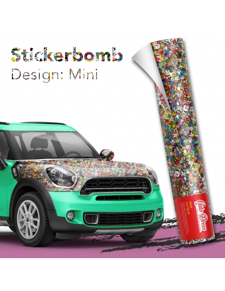 Stickerbomb car foil, design: Mini