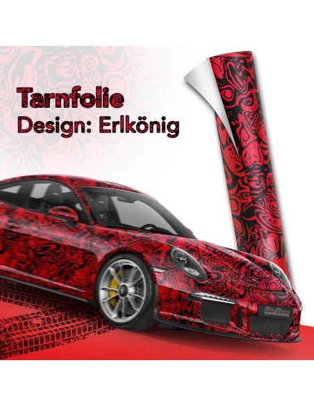"Erlkönig Red Car Wrap with Air Channels - Enhance Your Prototype Ve